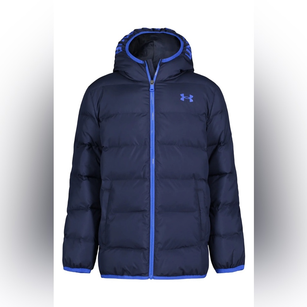 Under Armour Navy Blue Hooded Puffer Jacket 3T